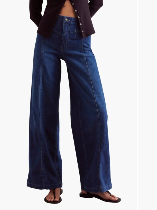 Free People Denim - Free People Libre Front Yoke Wide Leg Jeans